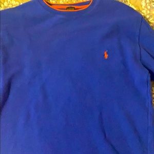 Long sleeve polo(Blue and orange)